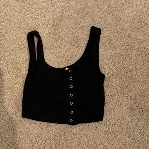 PacSun XS button crop top tank
